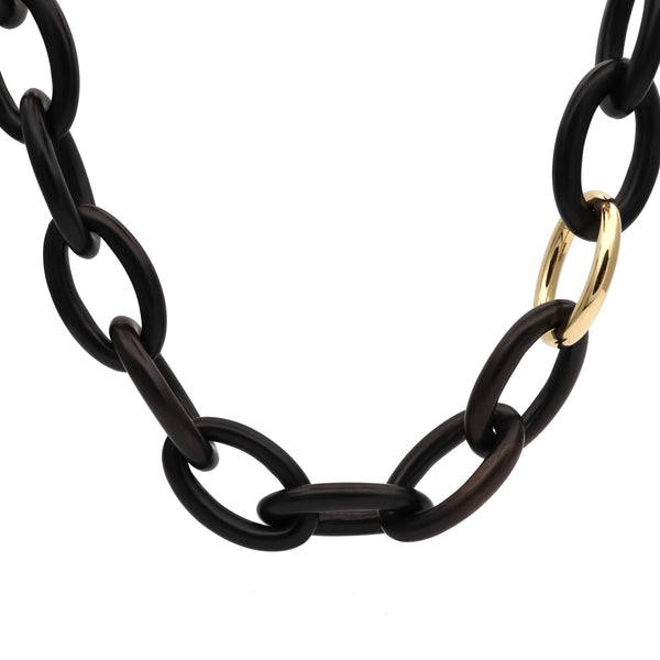 rosa de la cruz CLASSIC EBONY NECKLACE WITH MEDIUM CLASP