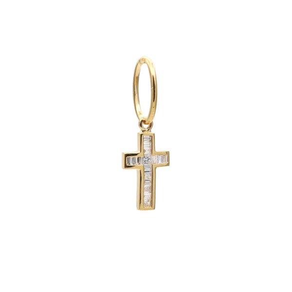 rosa de la cruz BAGUETTE DIAMOND CROSS PENDANT