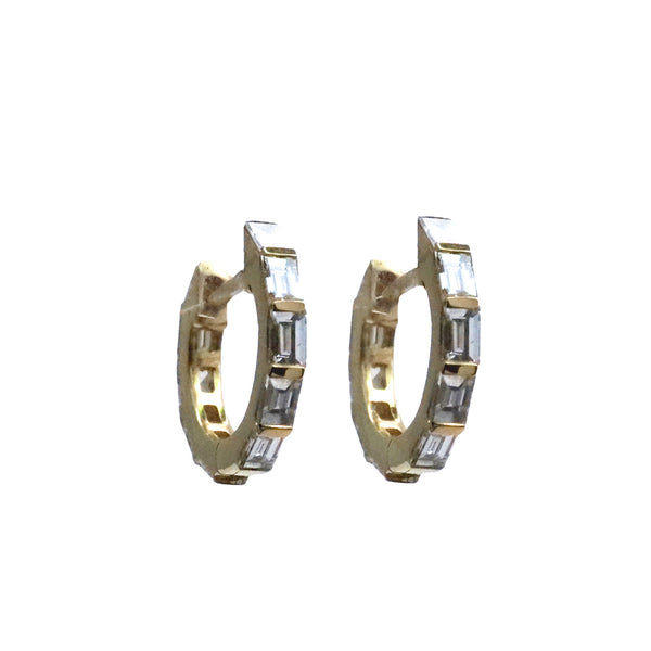 rosa de la cruz Baguette Diamond Hoops