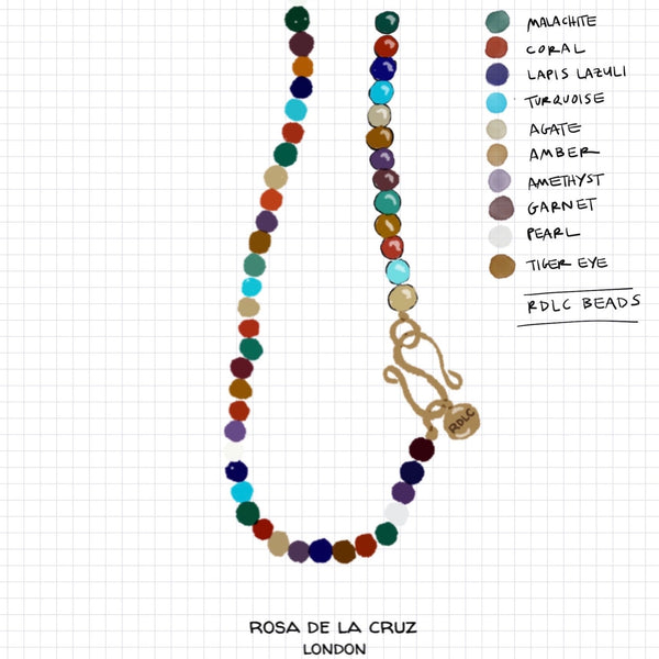Rosa De La Cruz BEADS GEM NECKLACE