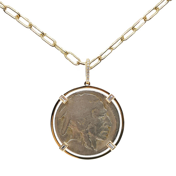 rosa de la cruz BUFFALO NICKEL COIN PENDANT