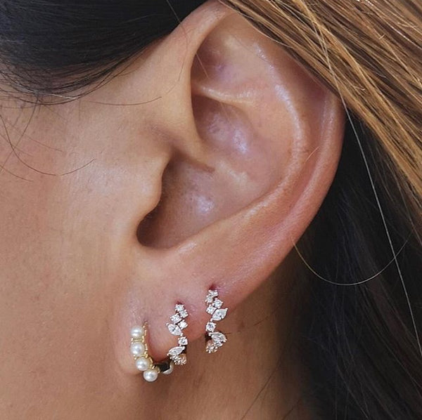 Rosa De La Cruz CASCADE ETERNITY MINI HOOPS