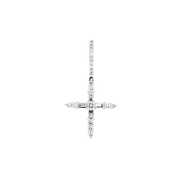 rosa de la cruz DIAMOND CROSS HANGING EARRING
