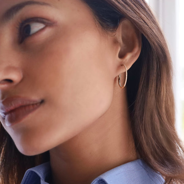 Rosa De La Cruz DIAMOND HOOPS - 1.0"