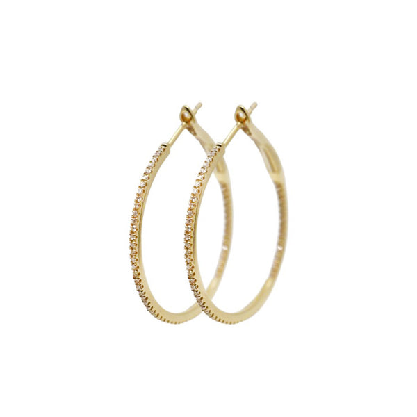 rosa de la cruz DIAMOND HOOPS - 1.0"