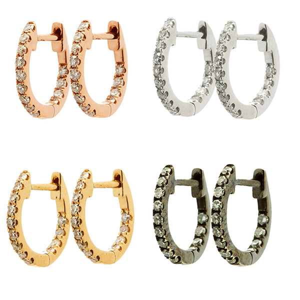 rosa de la cruz DIAMOND HUGGIE HOOPS