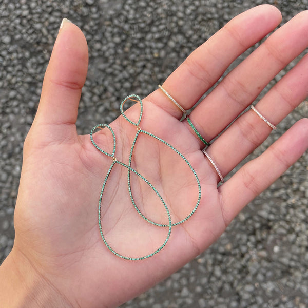 Rosa De La Cruz DOUBLE TEARDROP HANGING EARRINGS