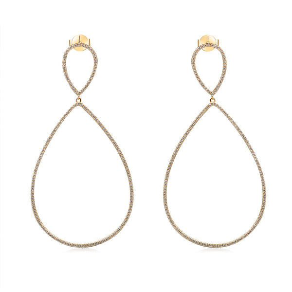 rosa de la cruz DOUBLE TEARDROP HANGING EARRINGS