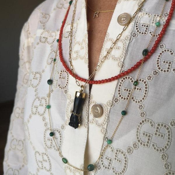 Rosa De La Cruz EBONY FIGA PENDANT - DIAMOND DOT