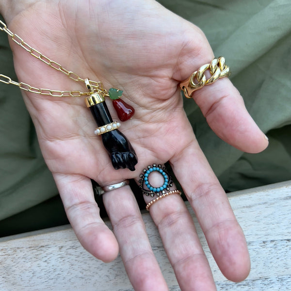 Rosa De La Cruz EBONY FIGA PENDANT - PEARL