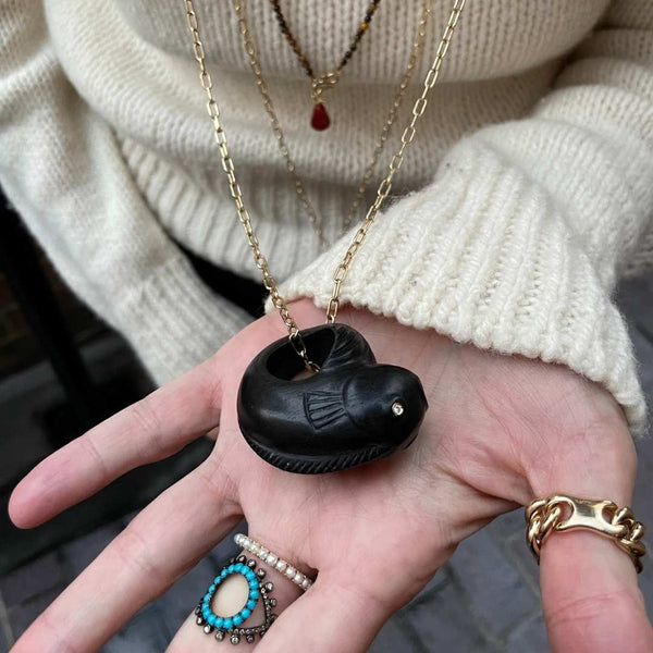 Rosa De La Cruz EBONY FISH RING AND PENDANT