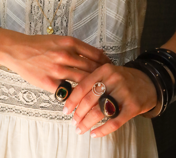 Rosa De La Cruz EBONY GEM RING