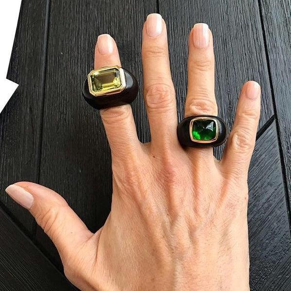 Rosa De La Cruz EBONY GEM RING