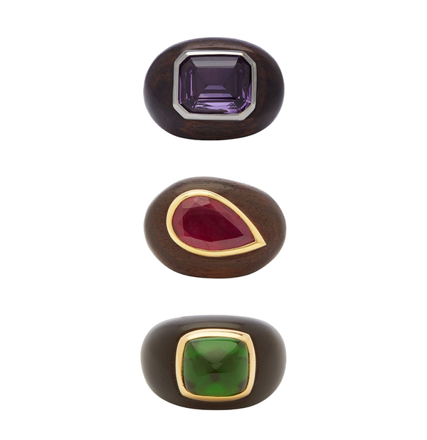 rosa de la cruz EBONY GEM RING