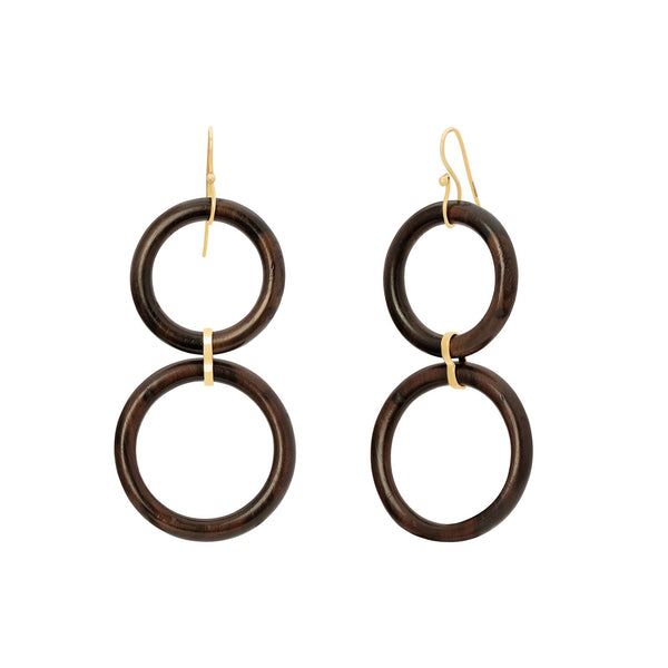 rosa de la cruz EBONY HOOP EARRINGS