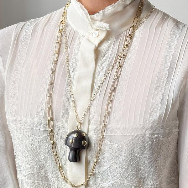 Rosa De La Cruz EBONY MUSHROOM PENDANT