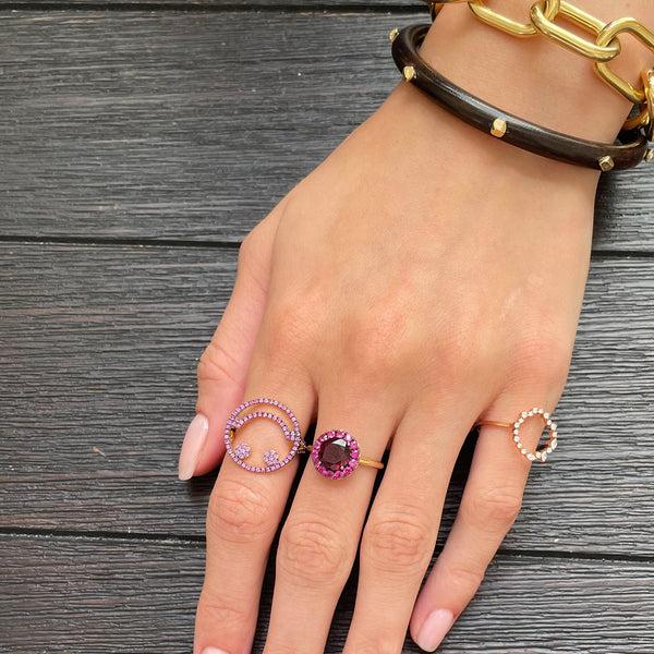 Rosa De La Cruz GARNET AND PINK SAPPHIRE GEM RING