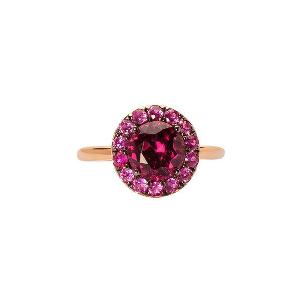 rosa de la cruz GARNET AND PINK SAPPHIRE GEM RING