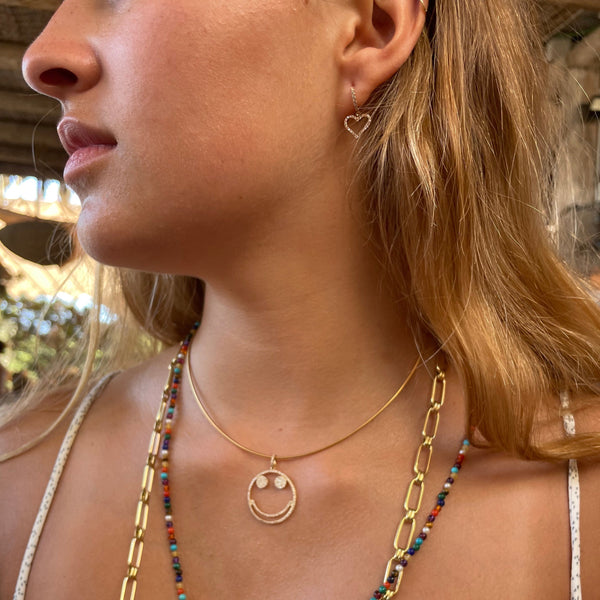 Rosa De La Cruz HEART CHARM EARRINGS