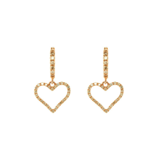 rosa de la cruz HEART CHARM EARRINGS