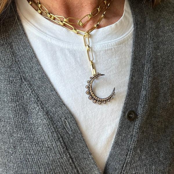 Rosa De La Cruz LARGE CRESCENT PENDANT