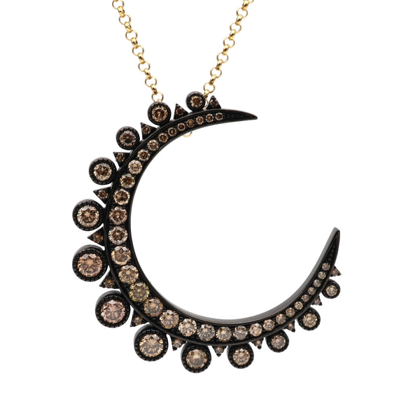rosa de la cruz LARGE CRESCENT PENDANT