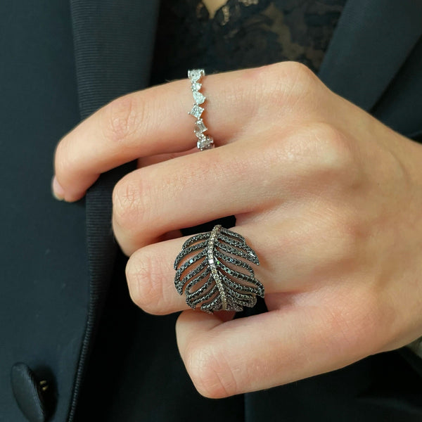Rosa De La Cruz LARGE FEATHER RING