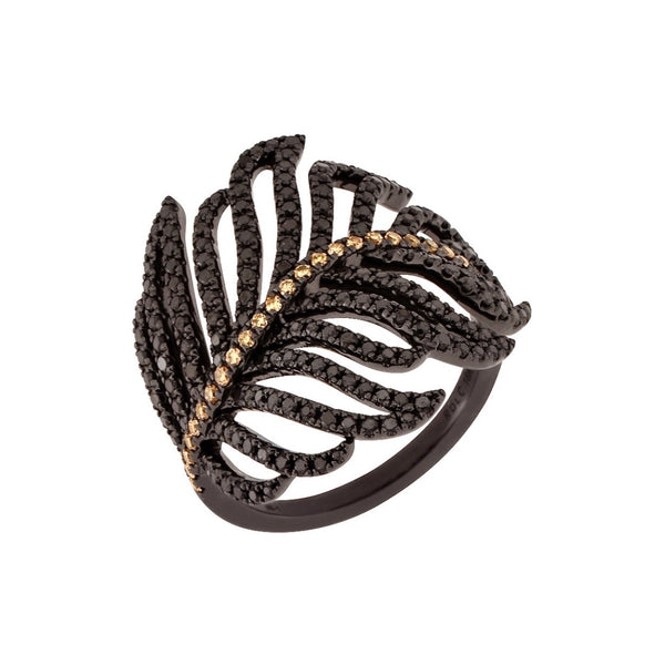 Rosa De La Cruz LARGE FEATHER RING