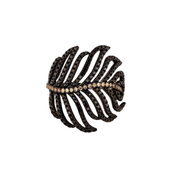 rosa de la cruz LARGE FEATHER RING
