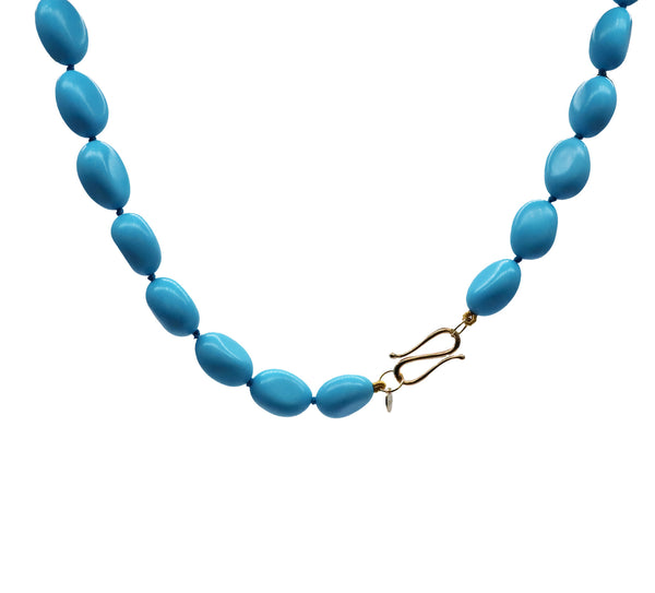 rosa de la cruz Large Turquoise beads necklace