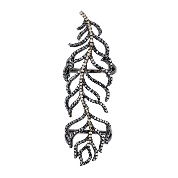 rosa de la cruz LONG FEATHER RING