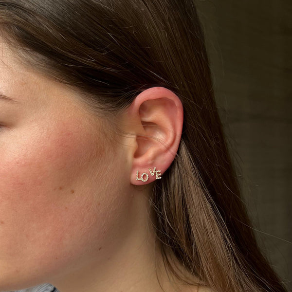 Rosa De La Cruz LOVE TEXT STUDS