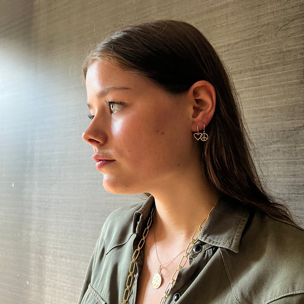 Rosa De La Cruz PEACE HANGING EARRINGS