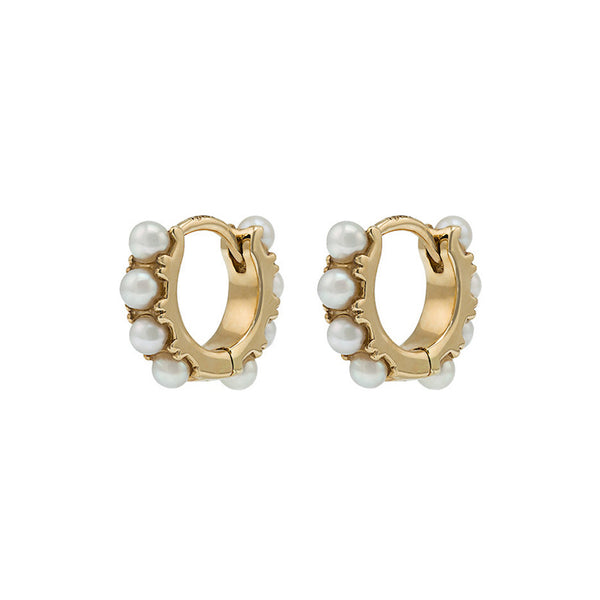 rosa de la cruz PEARL MINI HOOPS