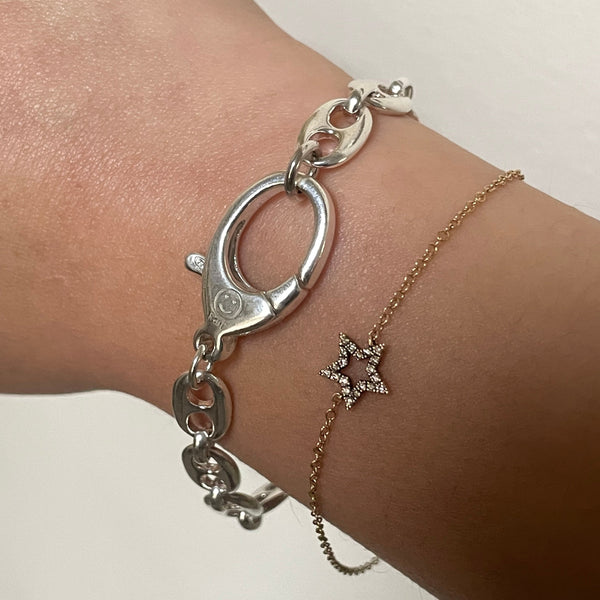 Rosa De La Cruz PUFF MARINER LINK BRACELET (925)