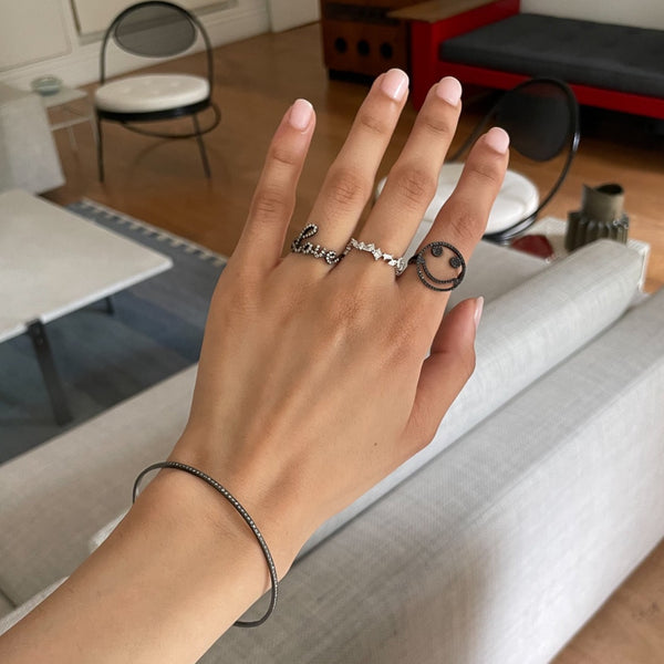 Rosa De La Cruz RHODIUM ETERNITY BANGLE