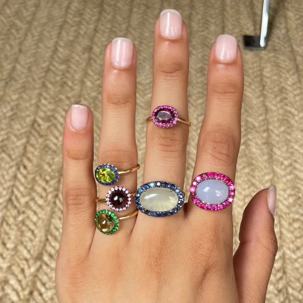 Rosa De La Cruz ROUND CABOCHON GEM RING