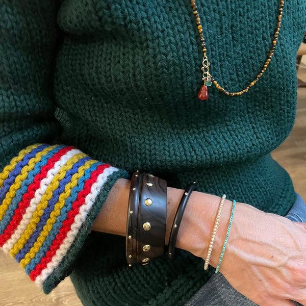 Rosa De La Cruz TAPERED EBONY BANGLE