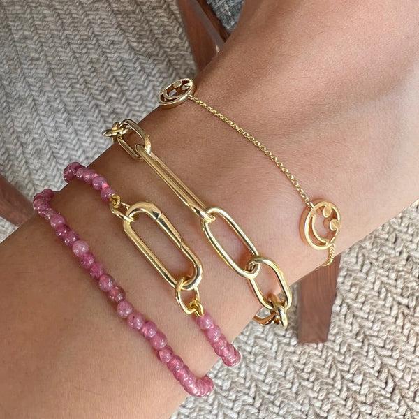 Rosa De La Cruz THREE SMILE CHARM BRACELET