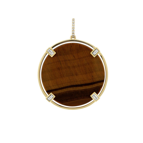 rosa de la cruz TIGER EYE COIN PENDANT