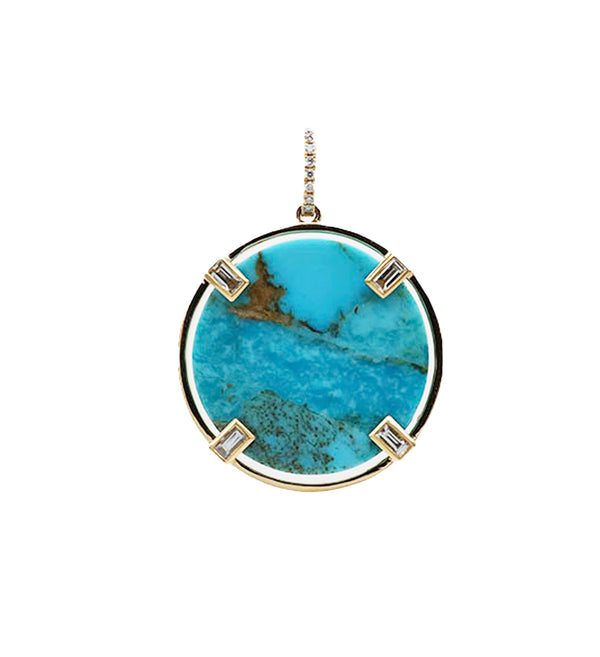 rosa de la cruz TURQUOISE COIN PENDANT