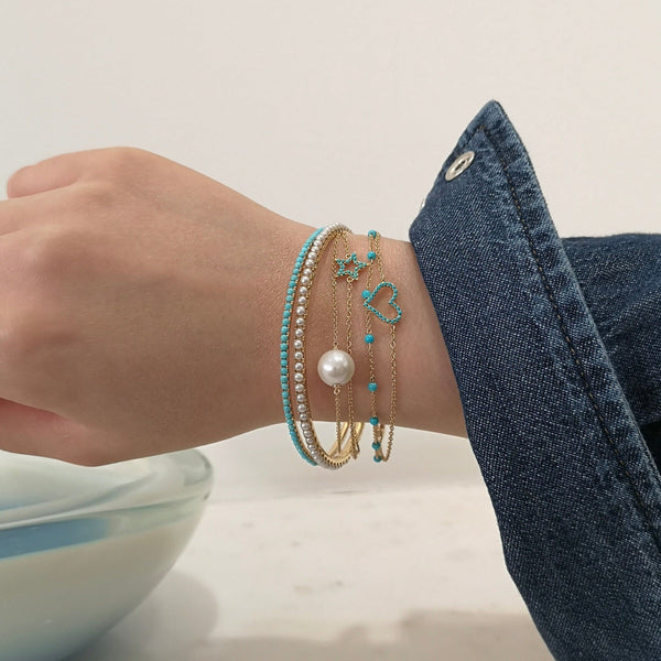Rosa De La Cruz TURQUOISE ETERNITY BANGLE
