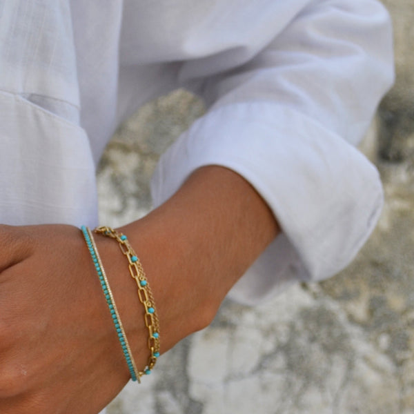Rosa De La Cruz TURQUOISE ETERNITY BANGLE