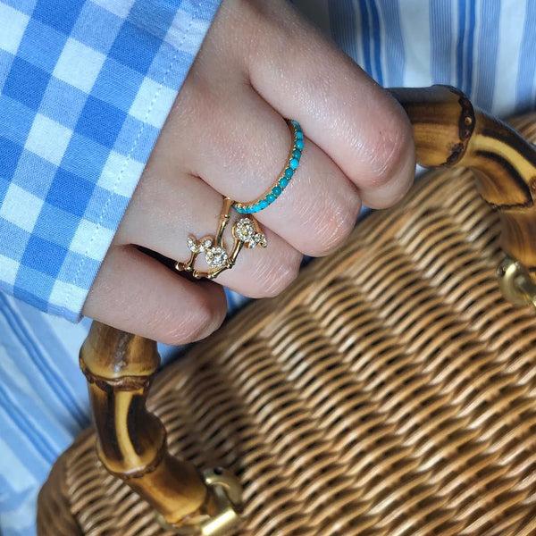 Rosa De La Cruz TURQUOISE ETERNITY RING