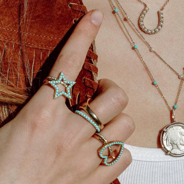 Rosa De La Cruz TURQUOISE ETERNITY RING