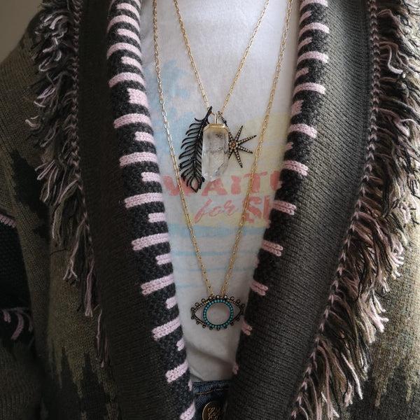 Rosa De La Cruz TURQUOISE EYE PENDANT