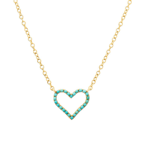rosa de la cruz TURQUOISE HEART CHARM NECKLACE