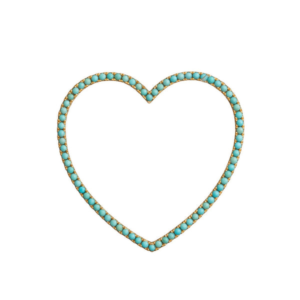 Rosa De La Cruz TURQUOISE HEART PENDANT - 40MM