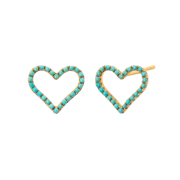 rosa de la cruz TURQUOISE HEART STUDS