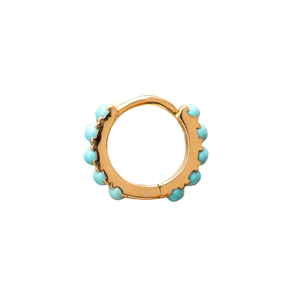 Rosa De La Cruz TURQUOISE MINI HOOPS